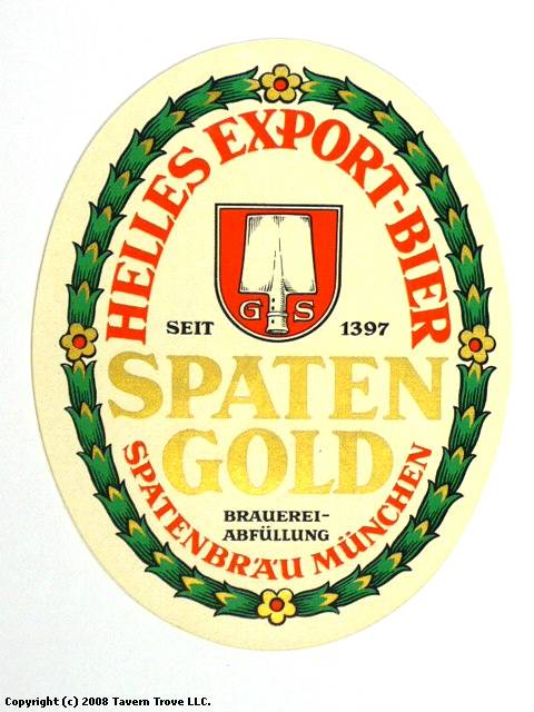 Item Spaten Gold Helles Export Bier Label