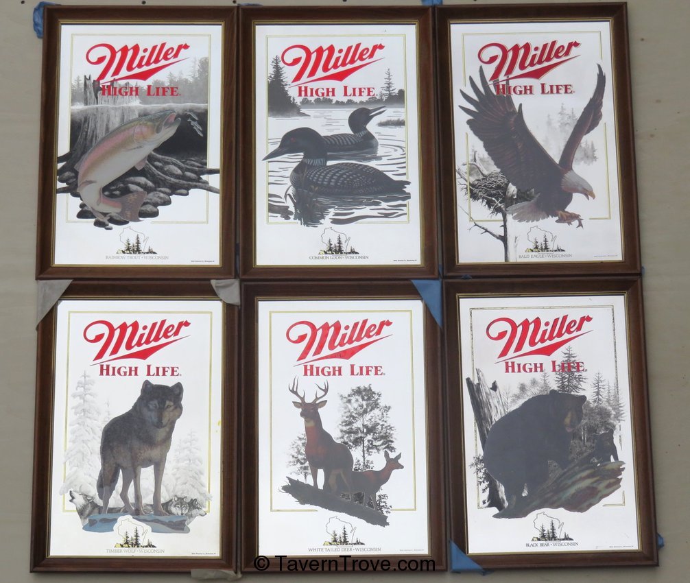 2nd Edition Miller Beer Wildlife Mirror Set