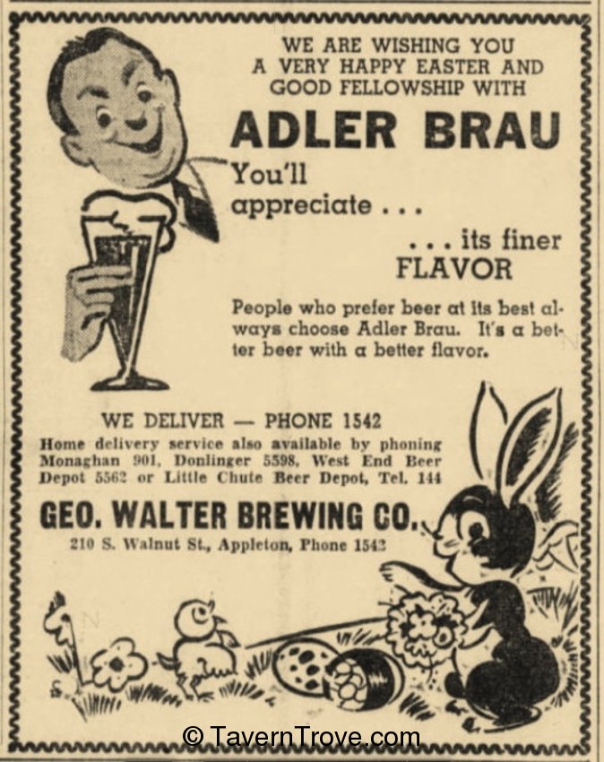 Item #41535 1938 Adler Brau Beer Paper Ad