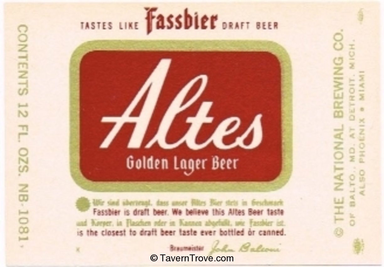 Altes Golden Lager Beer