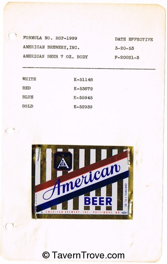 American Beer (Proof Sheet)