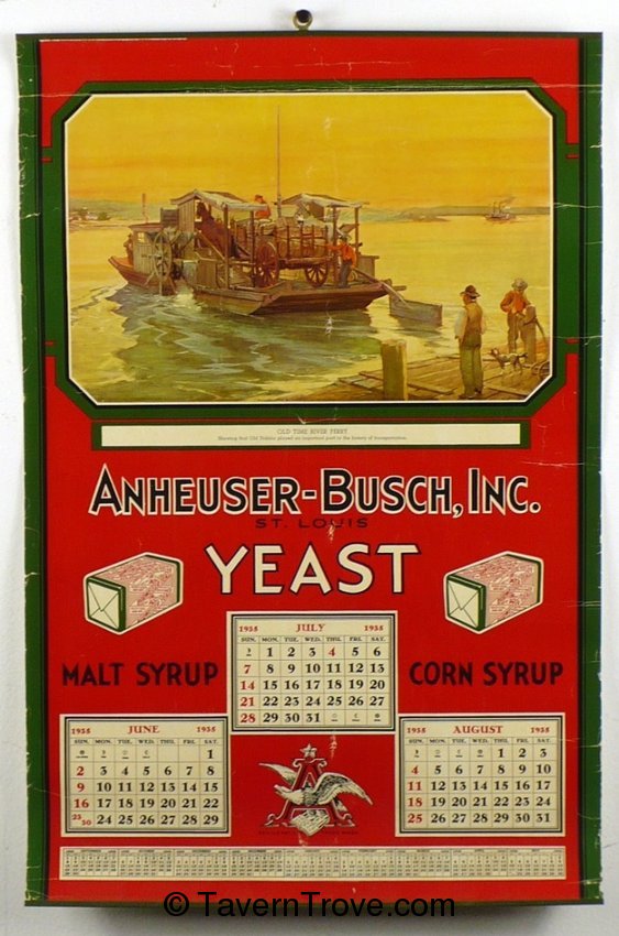 Anheuser Busch Yeast 1935 calendar