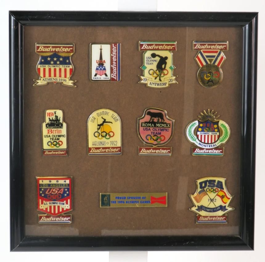 Anheuser Busch Olympic Games 11 Framed Pins