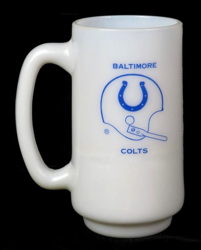 Baltimore Colts Football Milk Glass