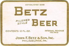 Betz Pilsener Style Beer