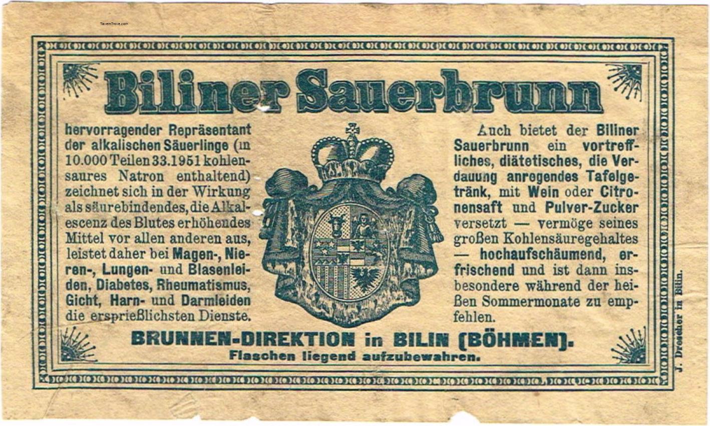 Biliner Sauerbrunn Medicinal Mineral Water Bilin Germany