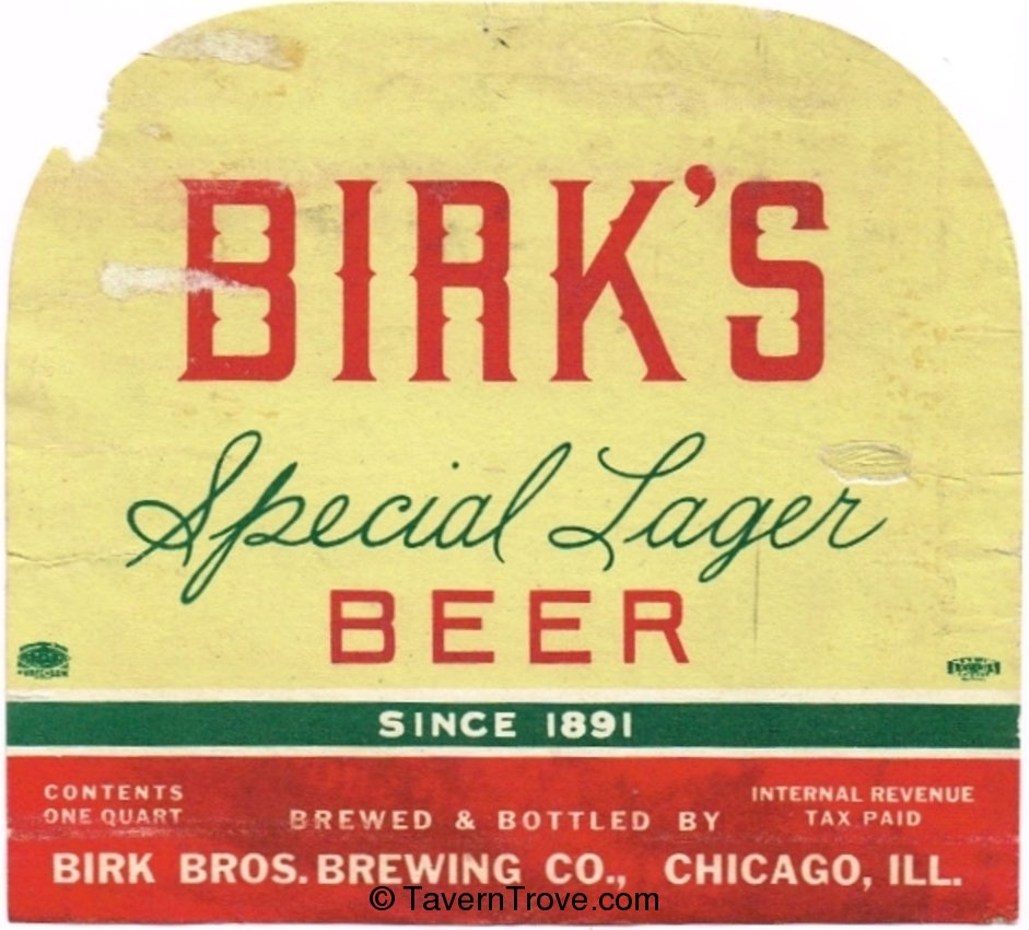 Birk's Special Lager Beer