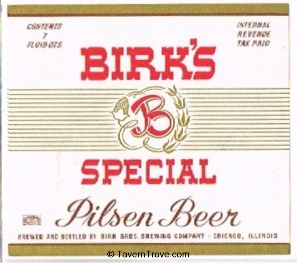 Birk's Special Pilsen Beer