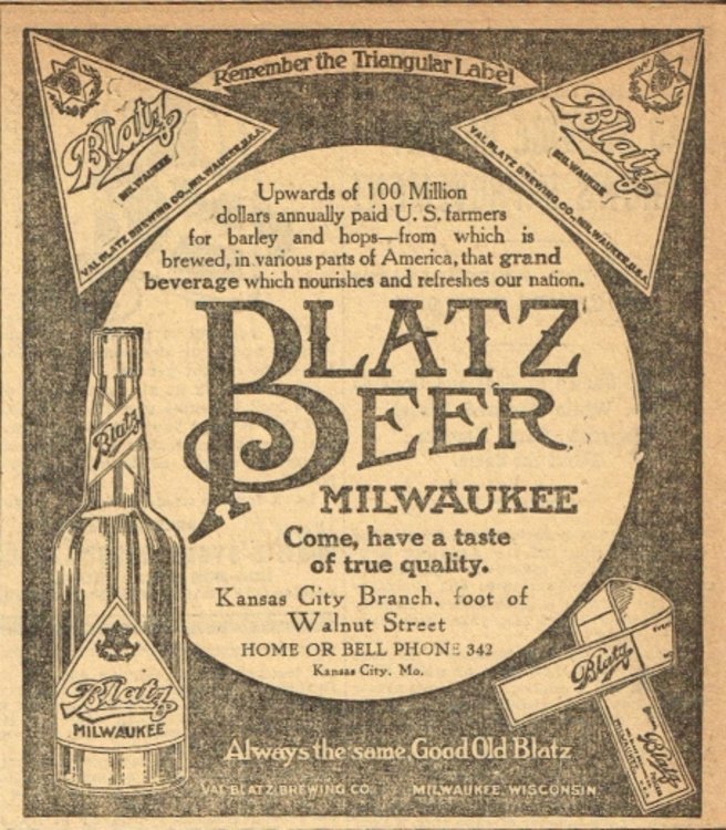 BLATZ BEER 12 OZ. FOIL PAPER LABEL BLATZ BREWING CO., MILWAUKEE