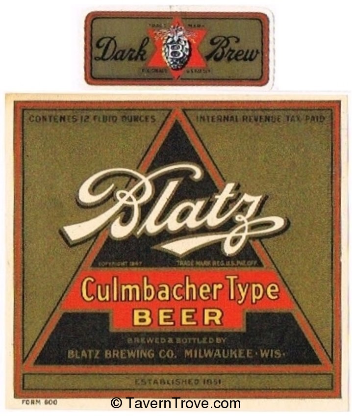 Blatz Culmbacher Type Beer