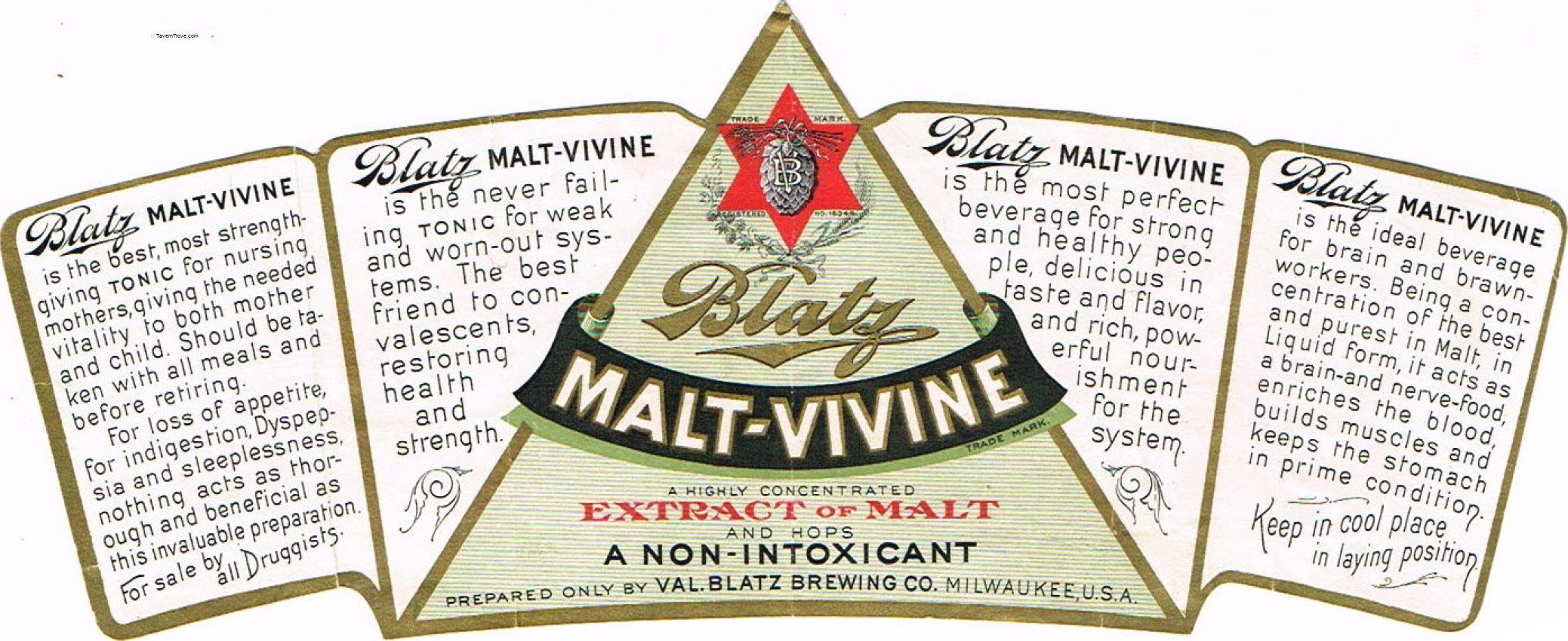 Blatz Malt-Vivine Extract Of Malt