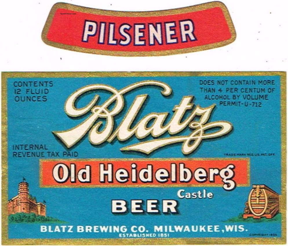 Blatz Old Heidelberg Castle Beer