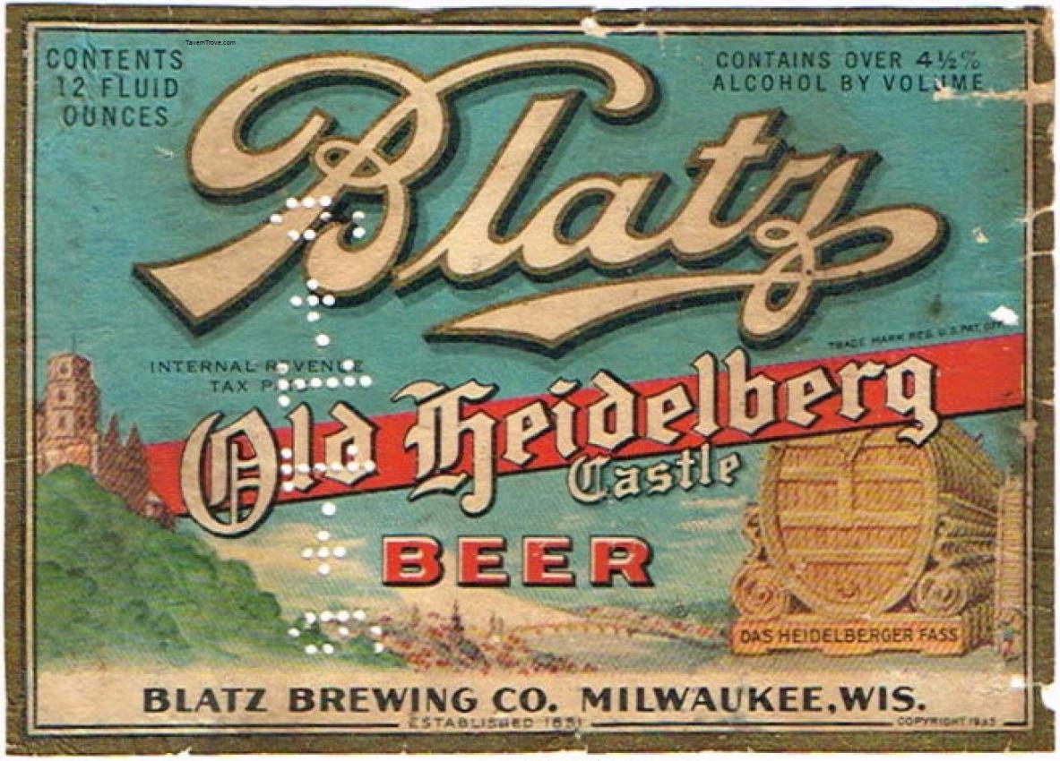 Blatz Old Heidelberg Castle Beer