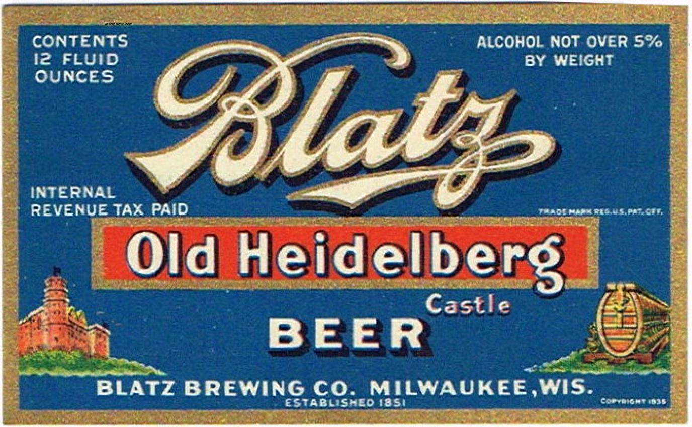 Blatz Old Heidelberg Castle Beer