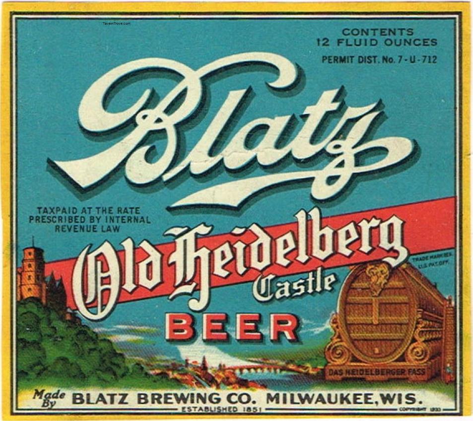 Blatz Old Heidelberg Castle Beer