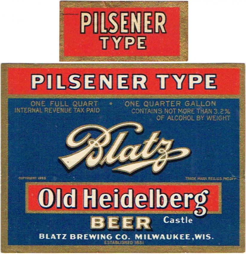 Blatz Old Heidelberg Castle Beer