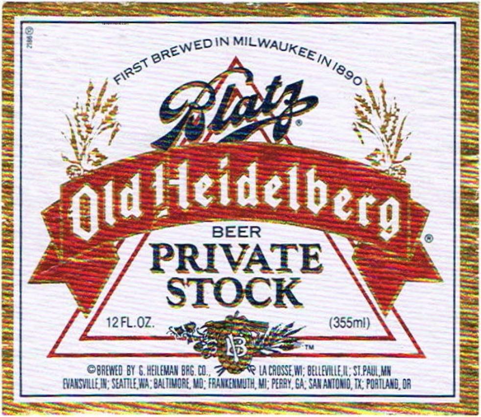 Blatz Old Heidelberg Private Stock Beer