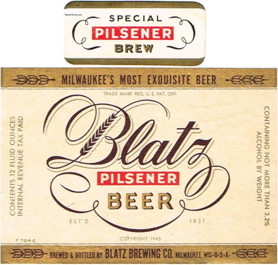 Blatz Pilsener  Beer (F 704E)