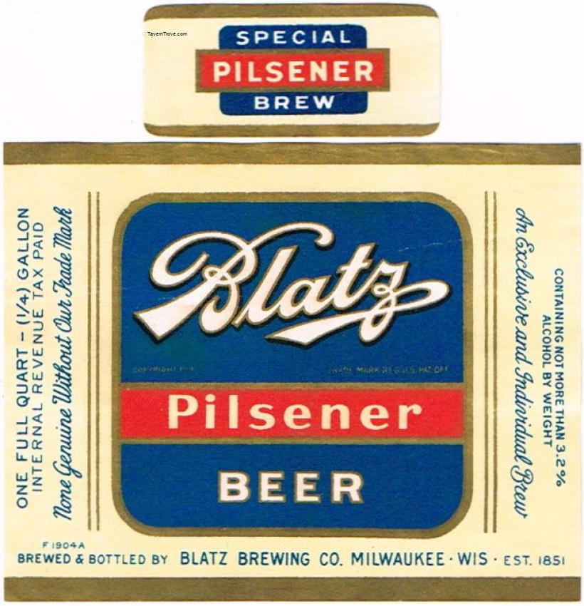 Blatz Pilsener Beer (F 1901A)