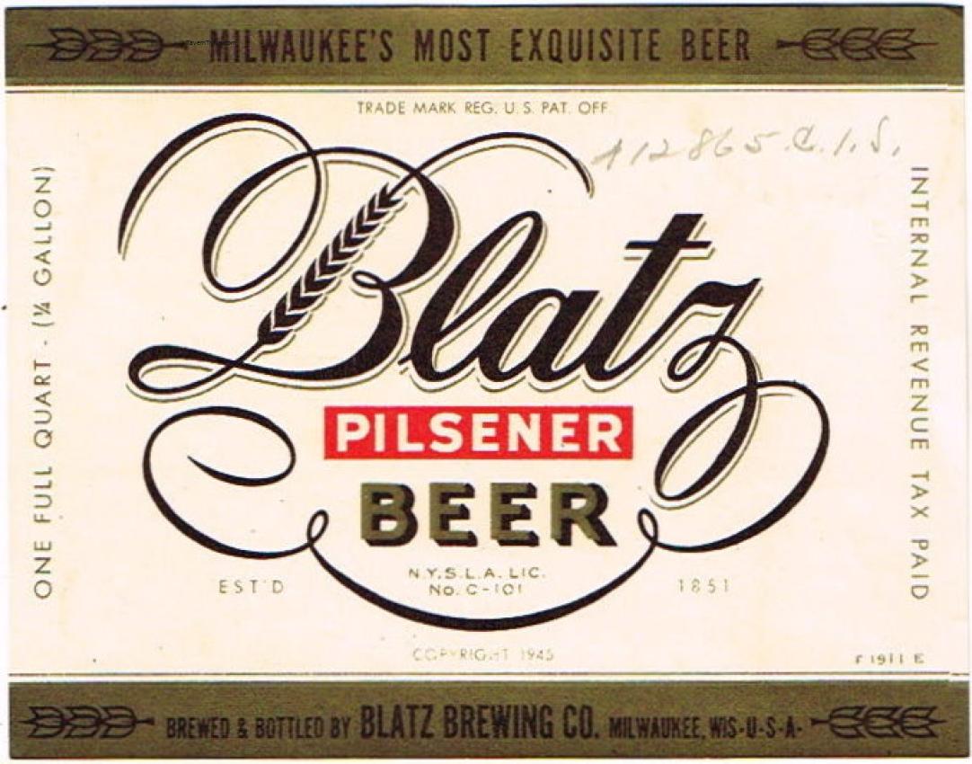 Blatz Pilsener Beer (F 1911 E)