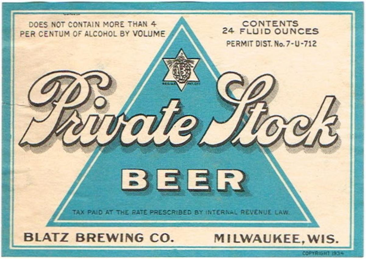 Blatz Private Stock Beer