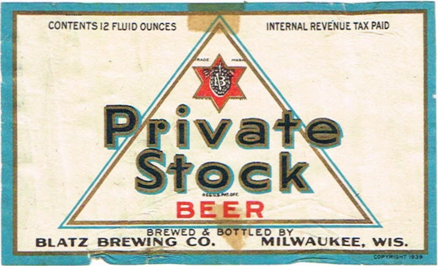 Blatz Private Stock Beer