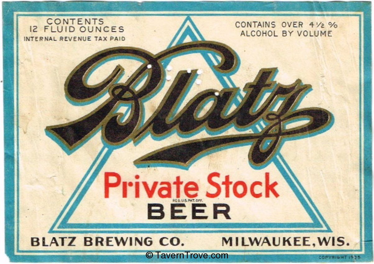 Blatz Private Stock Beer