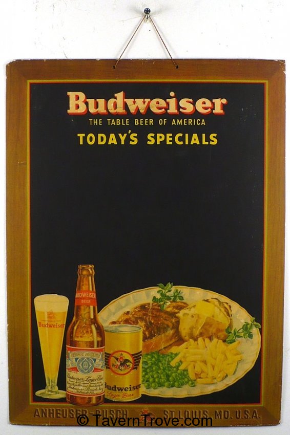 Budweiser Beer cardboard easel back