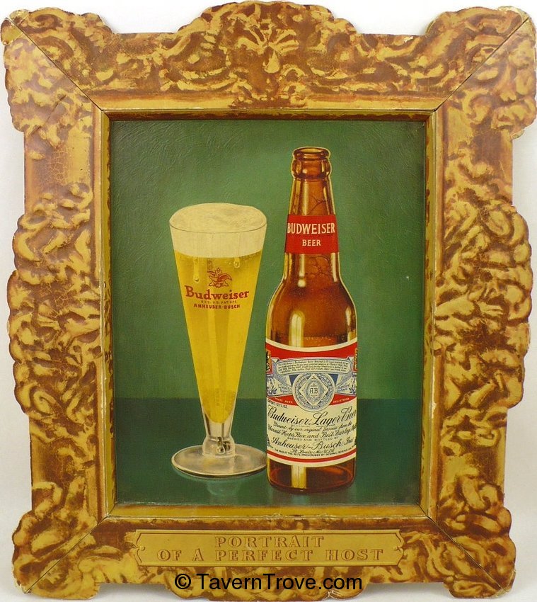 Budweiser Beer self-framed cardboard