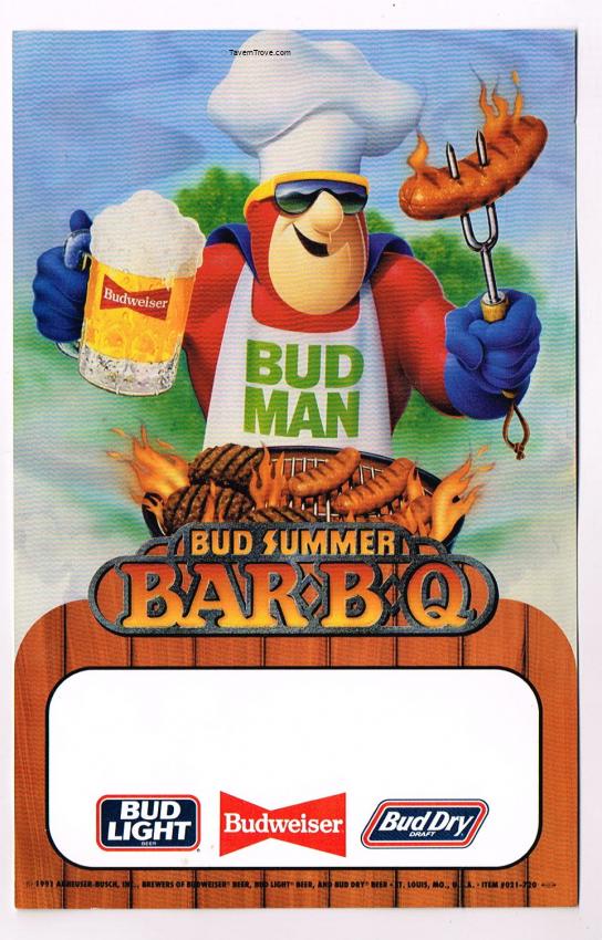 Budweiser Bud Man Summer Barbeque Window