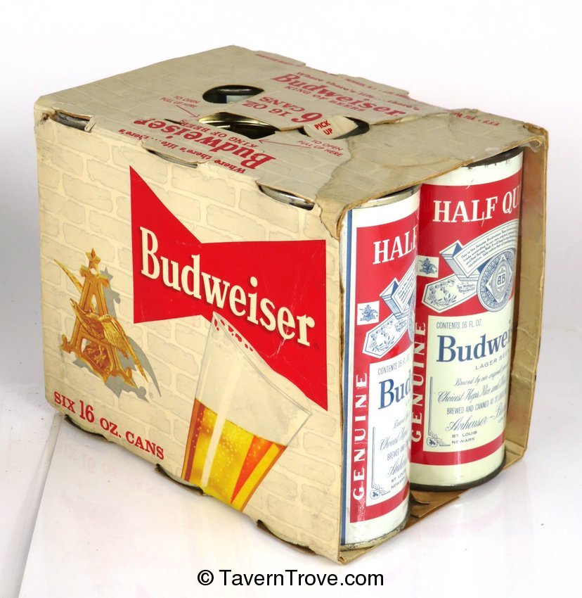 Budweiser Lager Beer 16oz Six pack