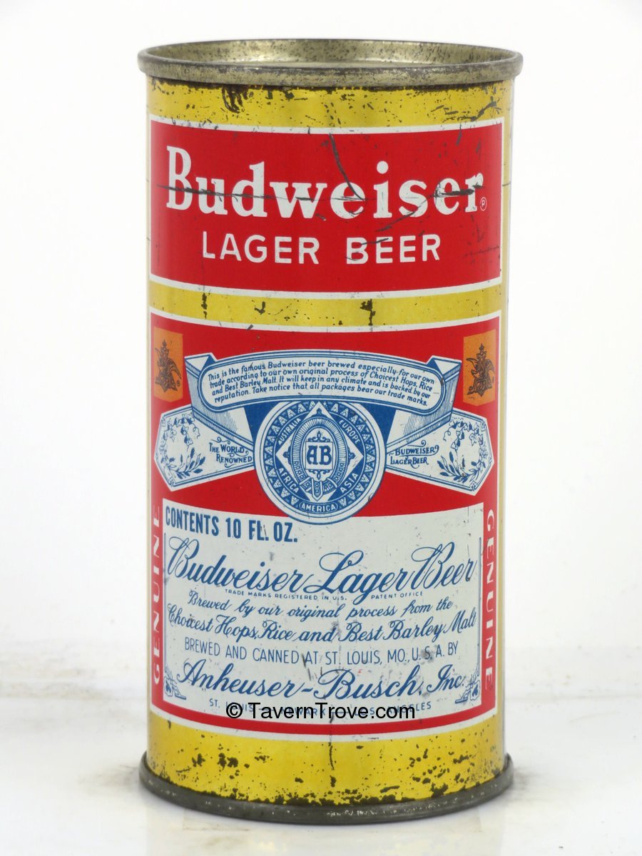 Item #72179 1954 Budweiser Lager Beer Flat Top Can 44-10