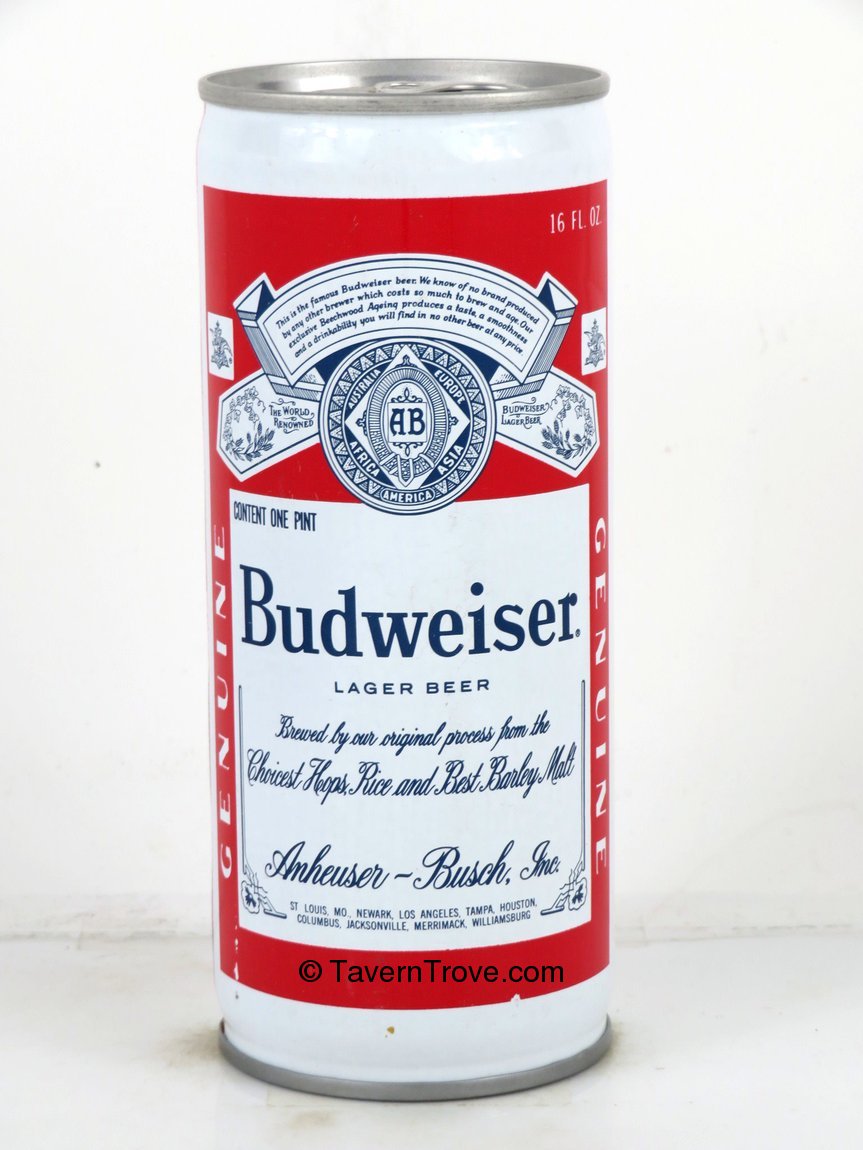 Item #96678 1973 Budweiser Lager Beer Tab Top Can T143-15