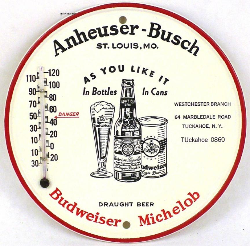 Budweiser/Michelob tin thermometer