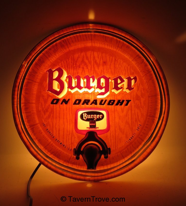 Burger Beer Barrel-End Sign