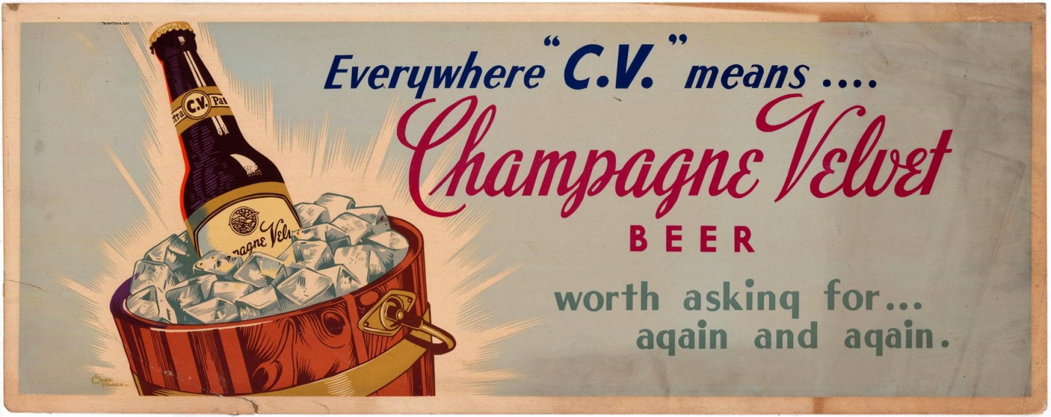 Champagne Velvet Beer Trolley Sign