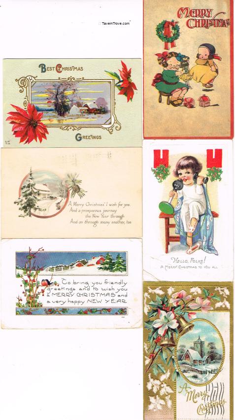 Christmas 1900s Postcard Lot of 7 (Lot 3)