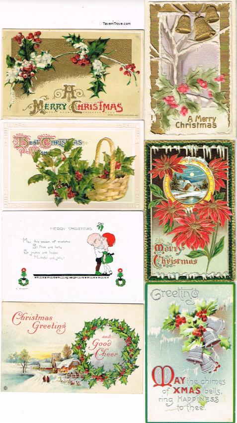 Christmas Santa 1900s Postcard Lot of 7 (Lot 9)