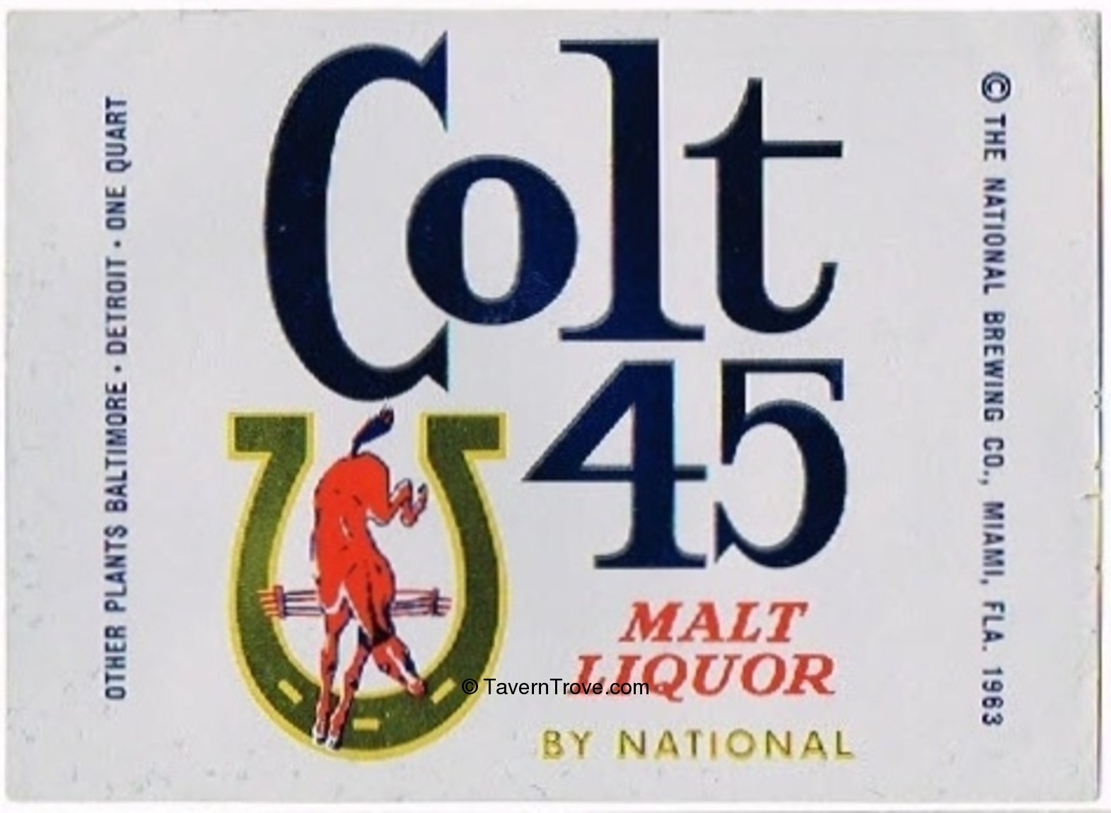 Colt 45 Malt Liquor Label by National