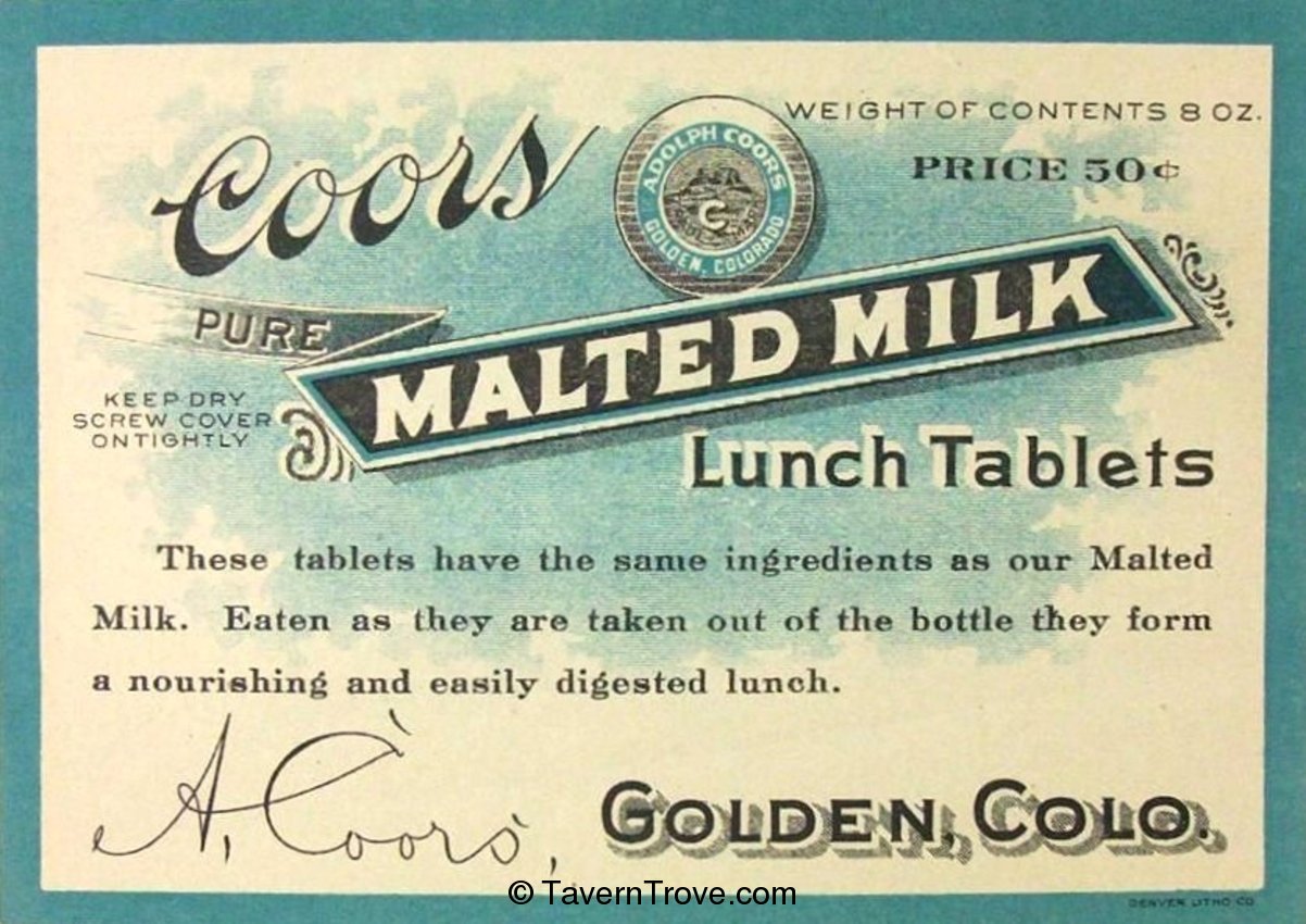 Coors Malted Milk Lunch Tablets