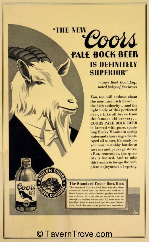 Coors Pale Bock Beer