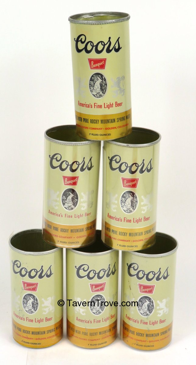 Item #94590 1959 Coors Banquet Beer (7oz Cans) Six-pack Holder