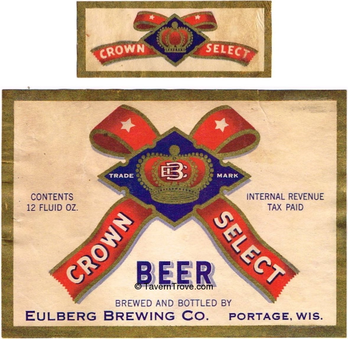 Item 60828 1945 Crown Select Beer Label WI