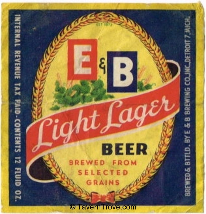 E & B Light Lager Beer