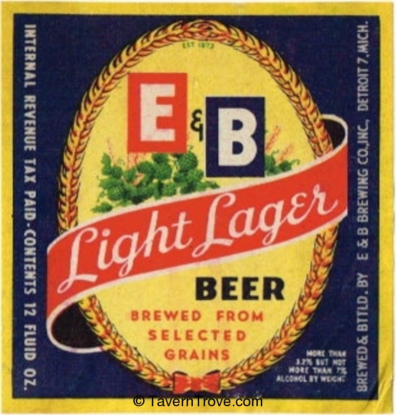 E & B Light Lager Beer