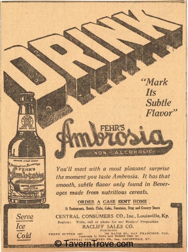 Fehr's Ambrosia Beverage