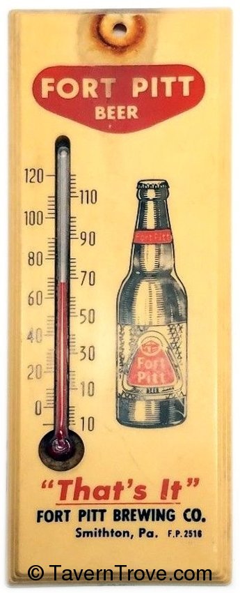 Fort Pitt Beer thermometer