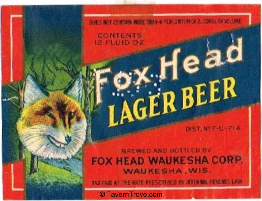 Fox Head Lager Beer