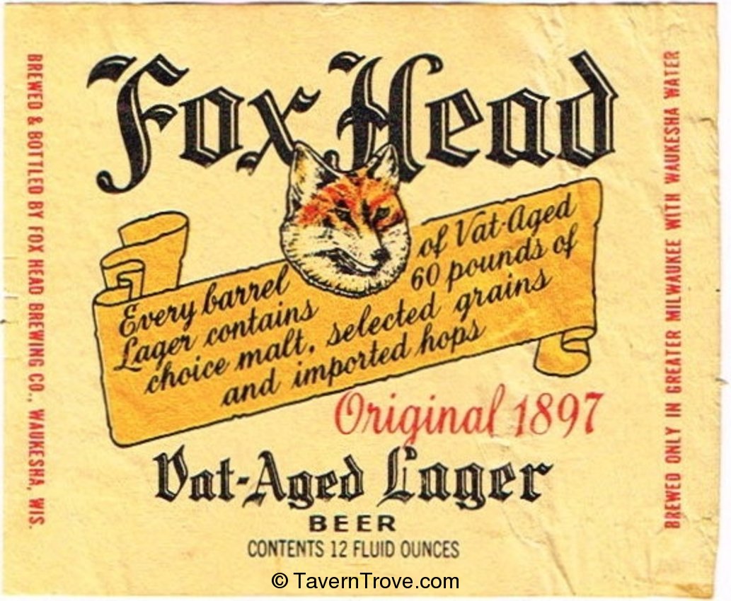 Fox Head Vat-Aged Lager Beer