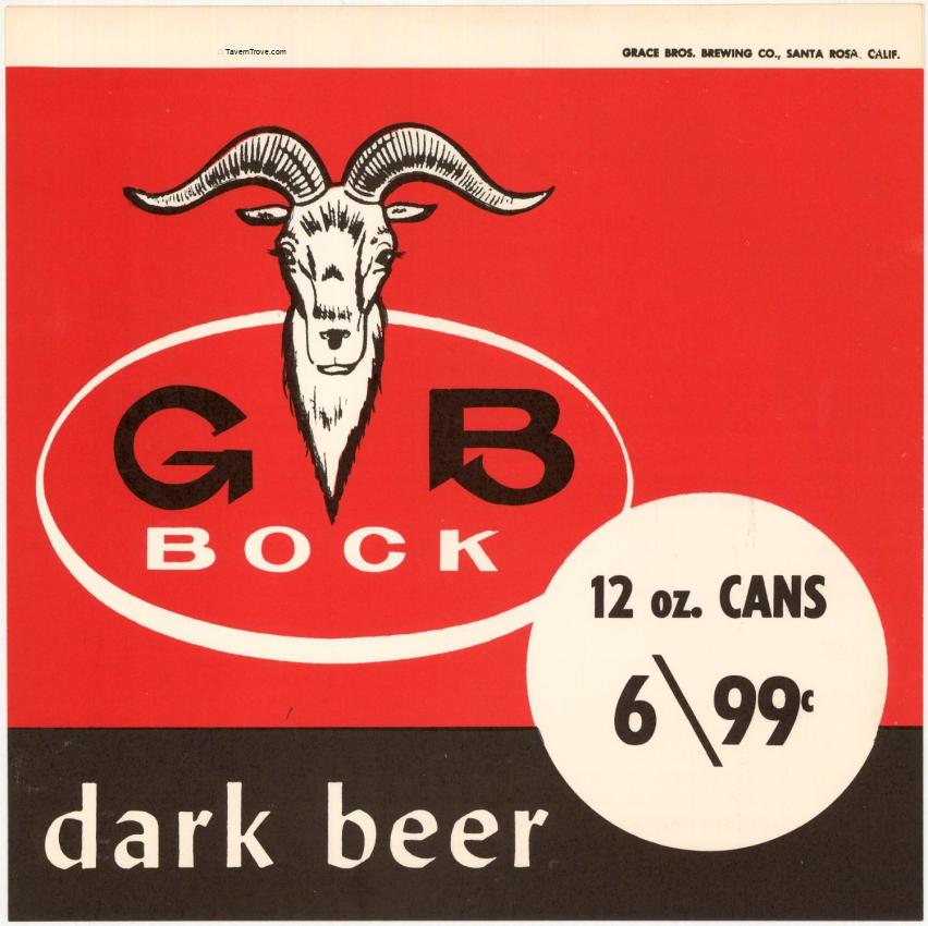 GB Bock Beer in 12oz Cans Tacker